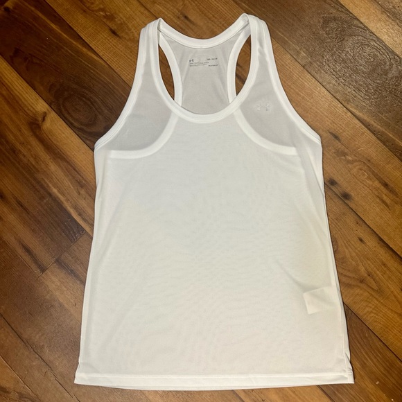 New Under Armour white tank! New, bright white, sweat proof material! Size M. - Picture 3 of 5